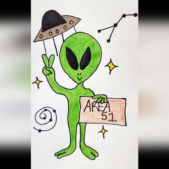 Custom Order @adnilasorzevahc Alien Doodle Business Thank You Cards 50pk - Picture 8 of 11